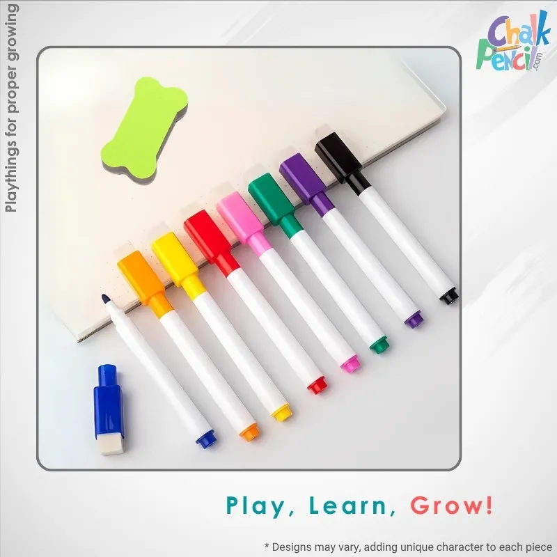 Whiteboard Marker Set with Eraser 8 Colors