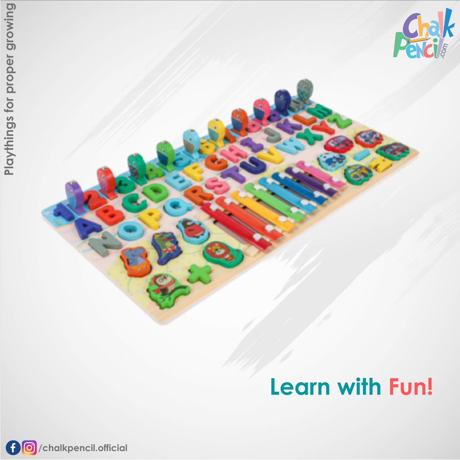 Web Educational Wooden Toys Alphanumeric Play the Piano 6 in 1