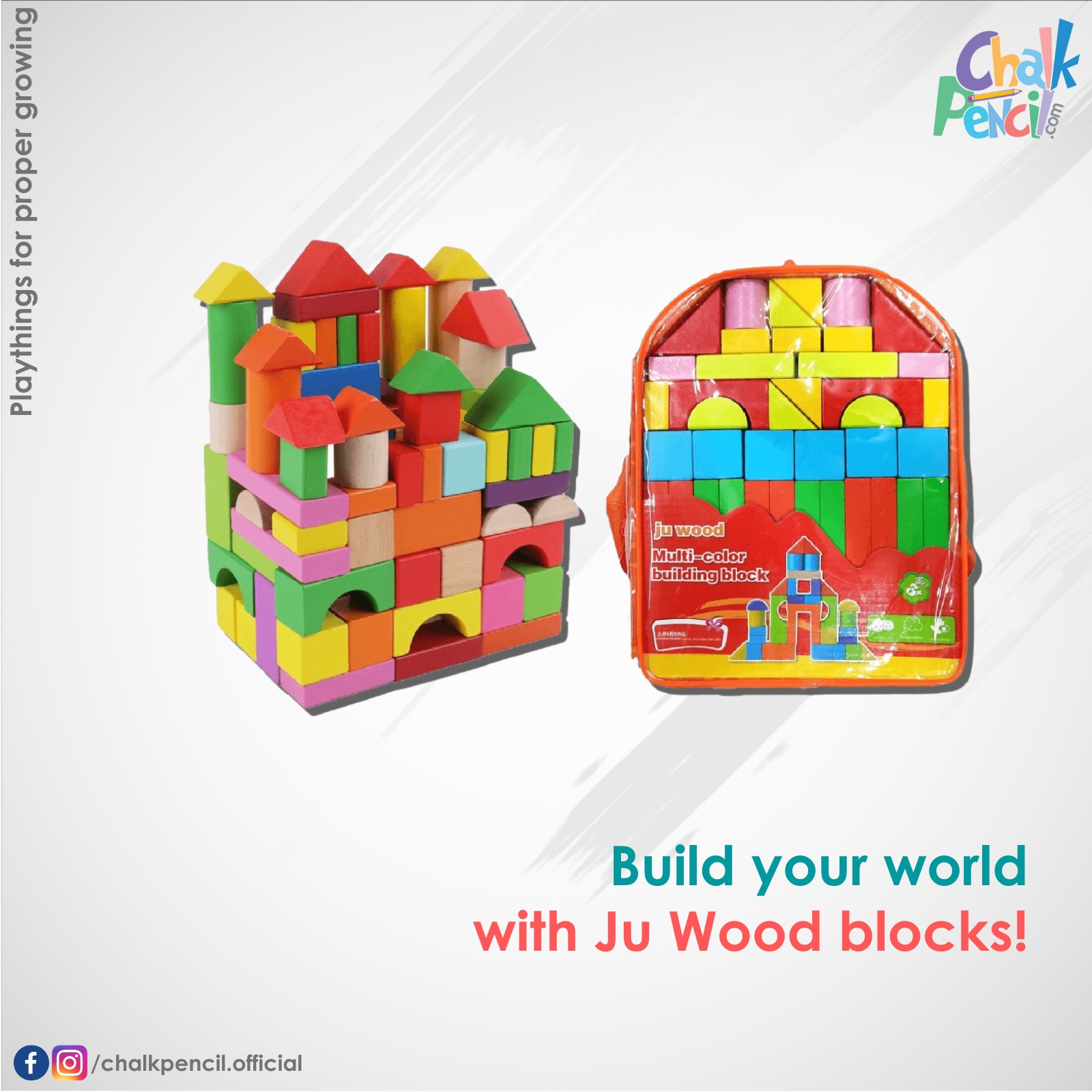 Ju Wood Multi-Color Building Block