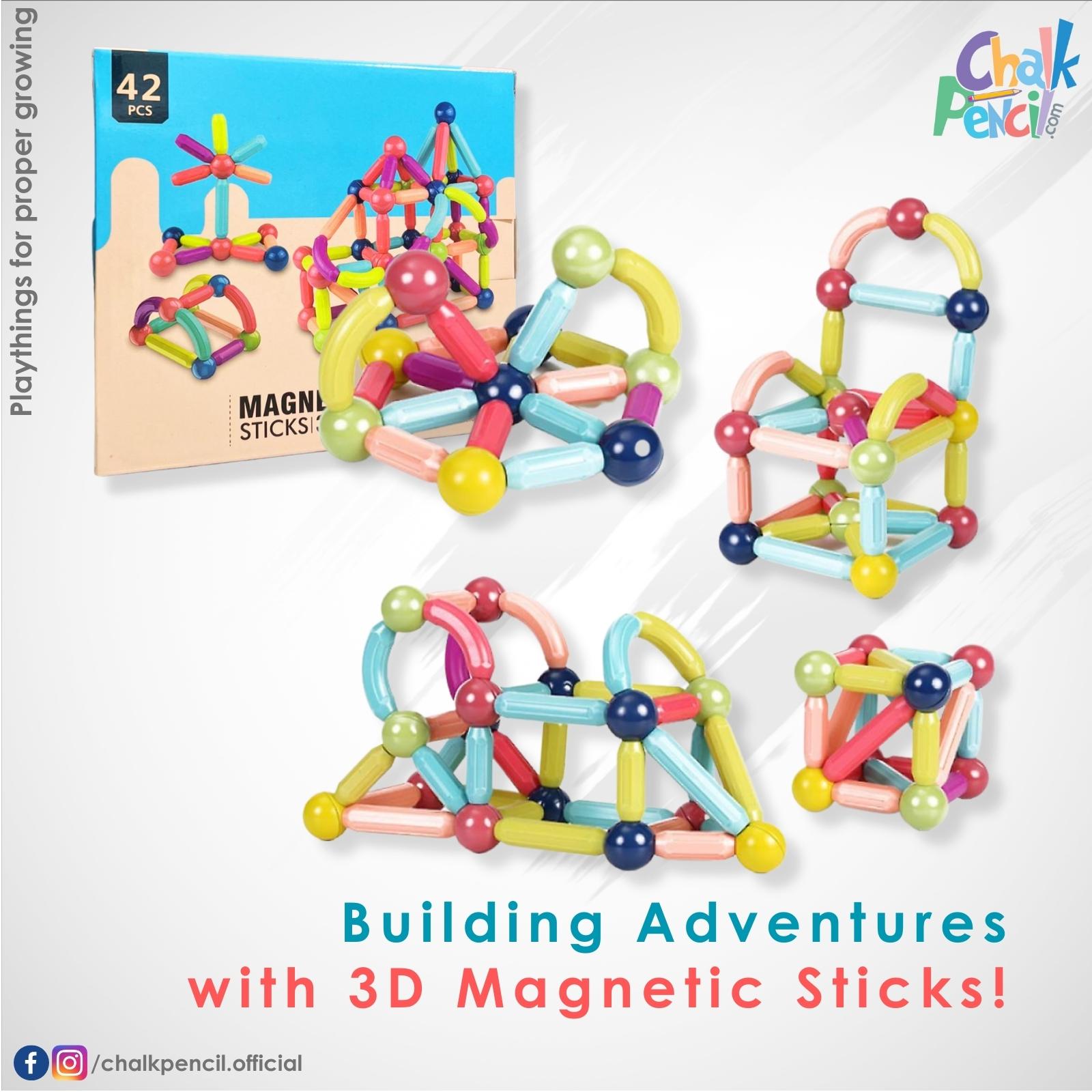 3D Magnetic Sticks 42 Pcs
