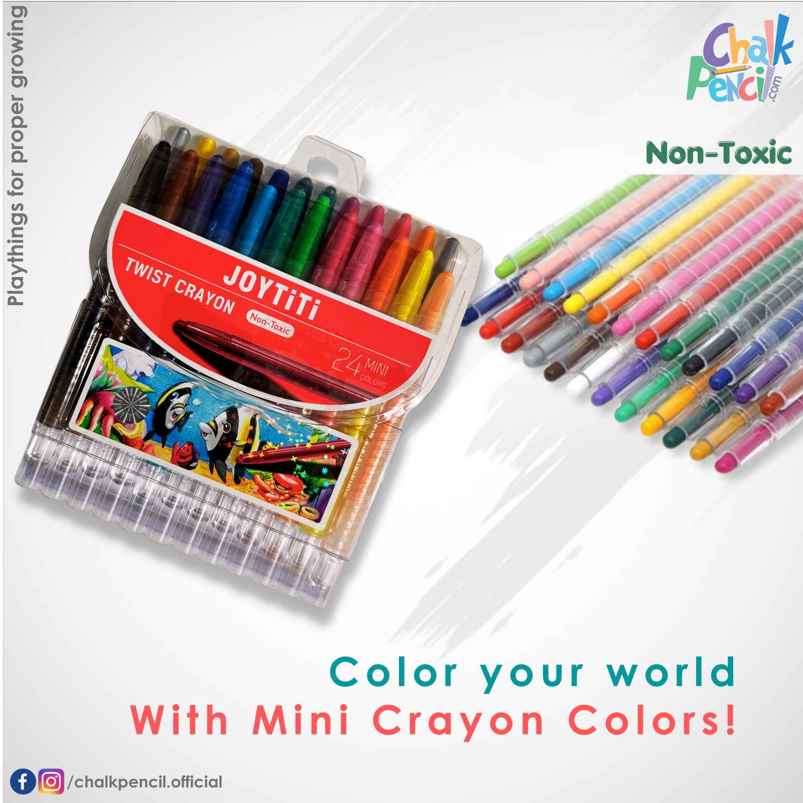 JOYTiTi Twist Crayon 24 Mini Colors