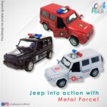Web Metal Friction Powered Jeep Car Set