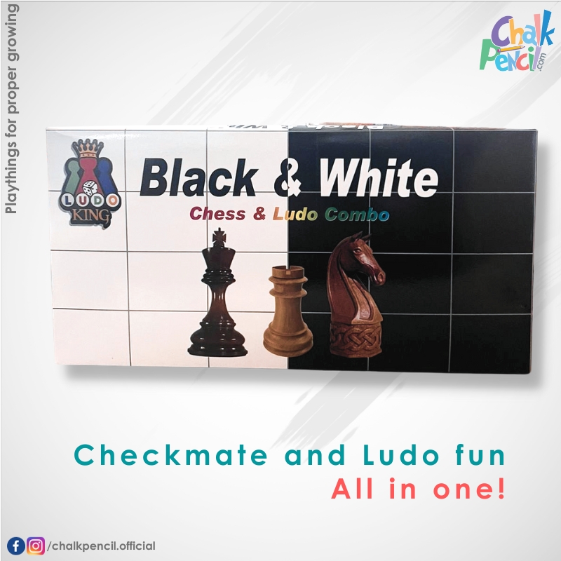 Black & White Chess & Ludo Combo
