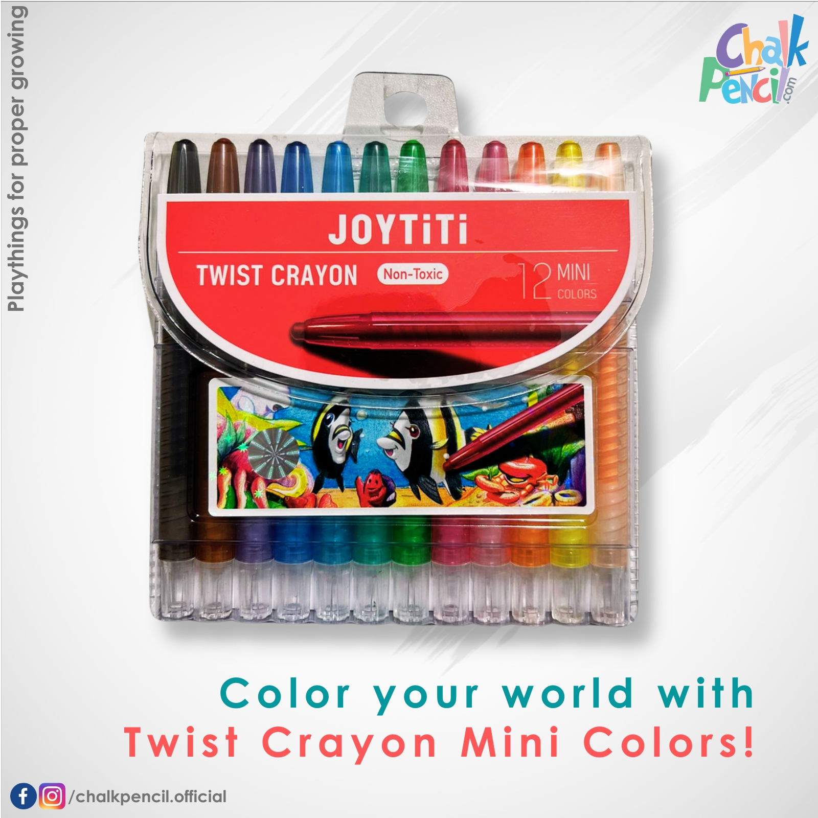 JoyTiTi Twist Crayon 12 Mini Colors