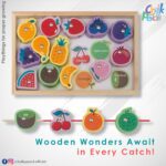 Web Montessori Wooden Fruits With Fishing Sticks