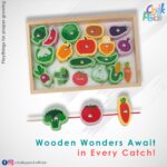 Web Montessori Wooden Veggies With Fishing Sticks