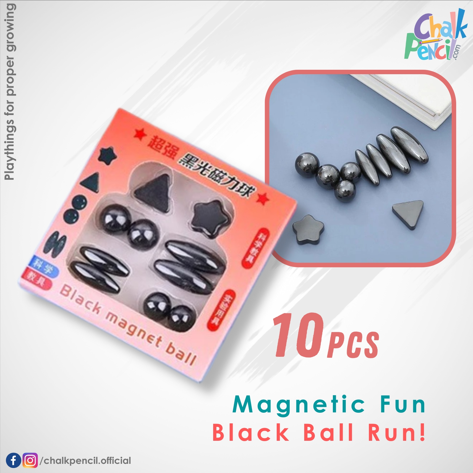 Black Magnet Ball Set 10 pcs