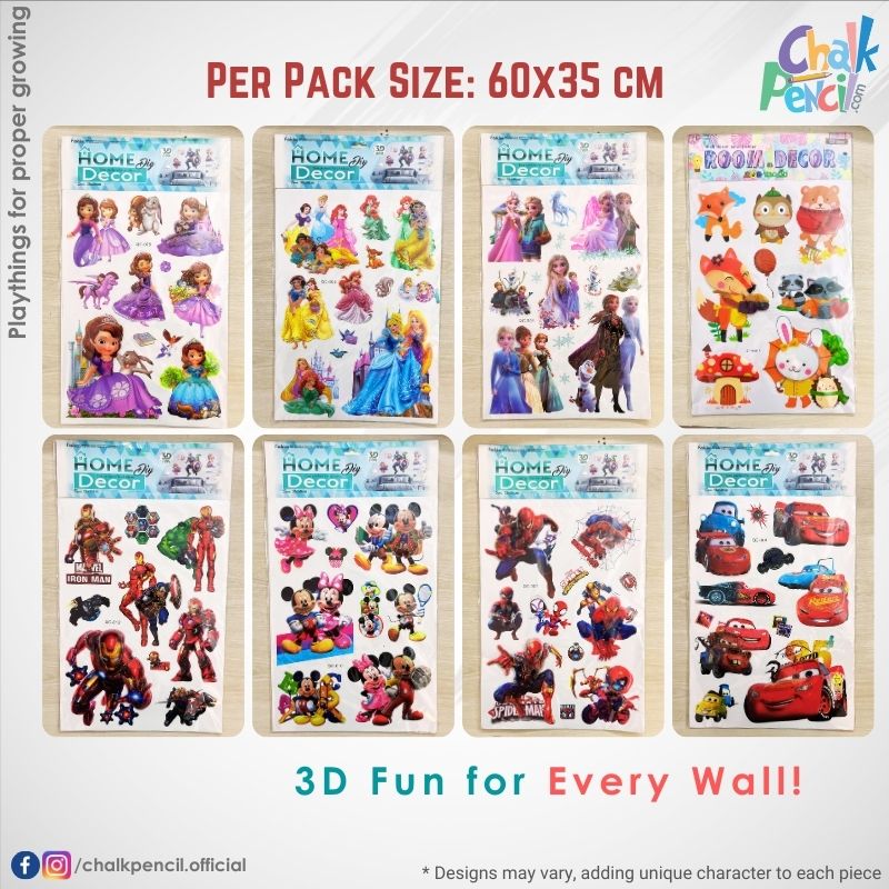 Kids Wall Big 3D Sticker Premium Set